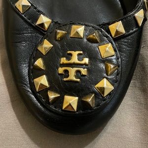 Tory Burch Leather Studded Slippers